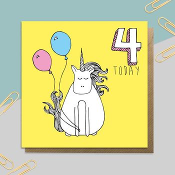Unicorn Age Card: Ages One To 10, 4 of 10