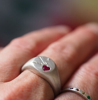 Ruby Heart Signet Ring, 7 of 7
