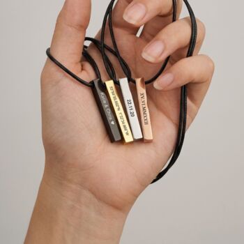 Personalised Rectangle Bar Necklace, 9 of 12