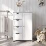 White Wooden Storage Cabinet With Four Drawers, thumbnail 3 of 6