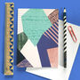 Pack Of Five Colour Block Art Cards, thumbnail 4 of 7