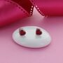 Red Enamel Heart Stud Earrings, thumbnail 1 of 2