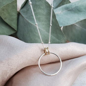 Sterling Silver Milestone Rings 30 40 50 60 70 80 90 Birthday Necklace, 3 of 5