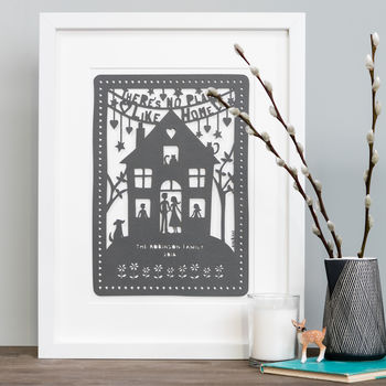 Family House Print Or Papercut In Mount, 3 of 5
