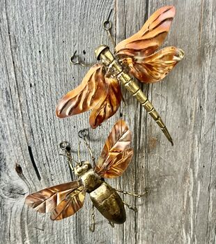 Copper Dragonfly Wall Hanging – Handmade Garden Wall Art – Outdoor Copper Sculpture, 5 of 5