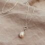 Sterling Silver T Bar Pearl Necklace, thumbnail 6 of 7
