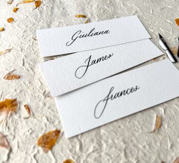 Hand Calligraphy White Place Cards, 2 of 3