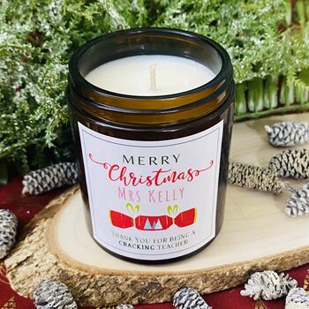 Personalised Cracking Teacher Christmas Candle Gift, 3 of 3