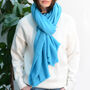 Turquoise Blue Cashmere Scarf, thumbnail 1 of 4