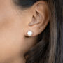 Silver Freshwater Pearl Stud Earrings, thumbnail 2 of 7