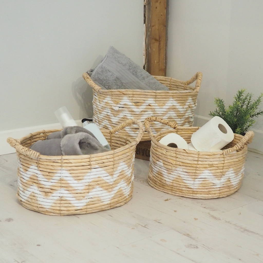 Wicker Baskets Set Of Three By Za Za Homes