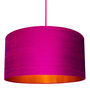 Hot Pink Silk Lampshades With Copper Or Gold Lining, thumbnail 2 of 5