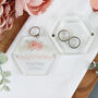 Hexagonal Acrylic Personalised Wedding Ring Box, thumbnail 1 of 12