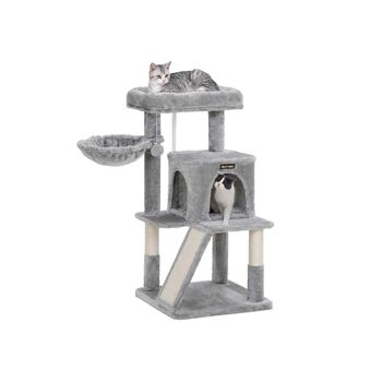 96cm Cat Tree Tower Light Grey With Side Slope, 4 of 8