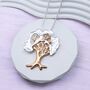 Long Mixed Metal Tree Of Life Pendant Statement Necklace, thumbnail 2 of 4