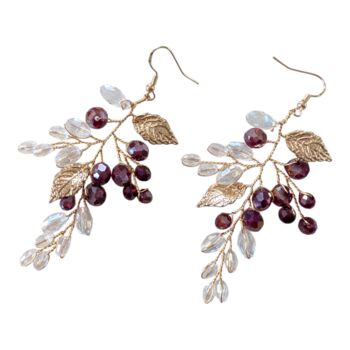 Wine Crystal Drop Earrings, 2 of 3