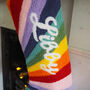 Custom Rainbow Stripe Christmas Stocking, thumbnail 4 of 4