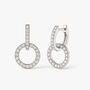 Women's Sterling Silver Small Hoop Earrings With Cubic Zirconia Charm, thumbnail 3 of 3
