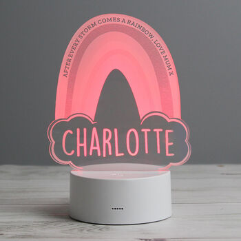 Personalised Rainbow LED Colour Changing Night Light, 8 of 8