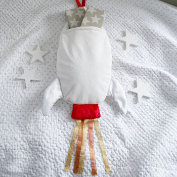 Personalised Space Rocket Christmas Stocking, 2 of 3