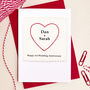 'Heart' Handmade Wedding Anniversary Card, thumbnail 1 of 4