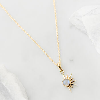 Total Eclipse Moonstone Gold Plated Necklace, 4 of 7