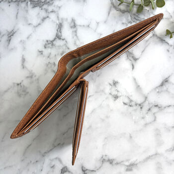 Genuine Leather Tan Wallet With Rfid Protection, 3 of 4