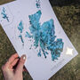 Loch Lomond Gold Scotland Watercolour Map, thumbnail 4 of 6