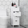 White Slim Storage Cabinet With Four Drawers, thumbnail 1 of 6