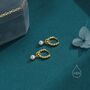 Sterling Silver Tiny Mother Of Pearl Pebble Huggie Hoop Earrings, thumbnail 5 of 11
