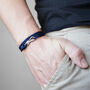 Navy And Silver Plated Climbing Carabiner Bracelet, thumbnail 1 of 4