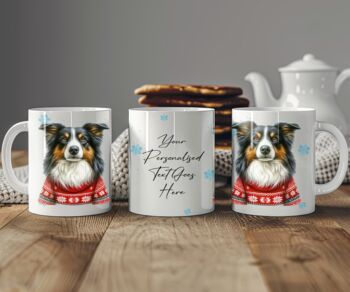 Personalised Border Collie In Christmas Jumper Mug, 2 of 2