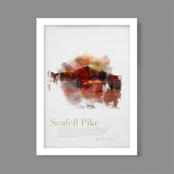 Scafell Pike In Wainwright's Words Lake District Poster, 4 of 4
