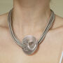 Grey Multi Strap Necklace With Spiral Pendant, thumbnail 2 of 3