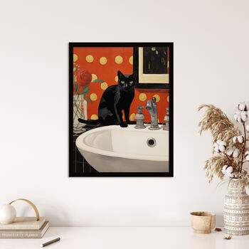 Now Wash Your Paws Cat Bathroom Painting Wall Art Print, 4 of 6