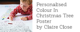 Personalised Colour In Christmas Tree Poster by Claire Close