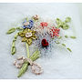 Hand Embroidered Bouquet Hankie, thumbnail 1 of 2
