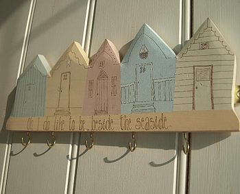 Five Beach Huts Key Holder/Hanging Decoration, 2 of 9