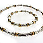 Gold Vermeil And Silver Beaten Bead Necklace, thumbnail 4 of 8