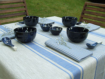 Tablecloth Natural Striped Linen Provence, 3 of 4