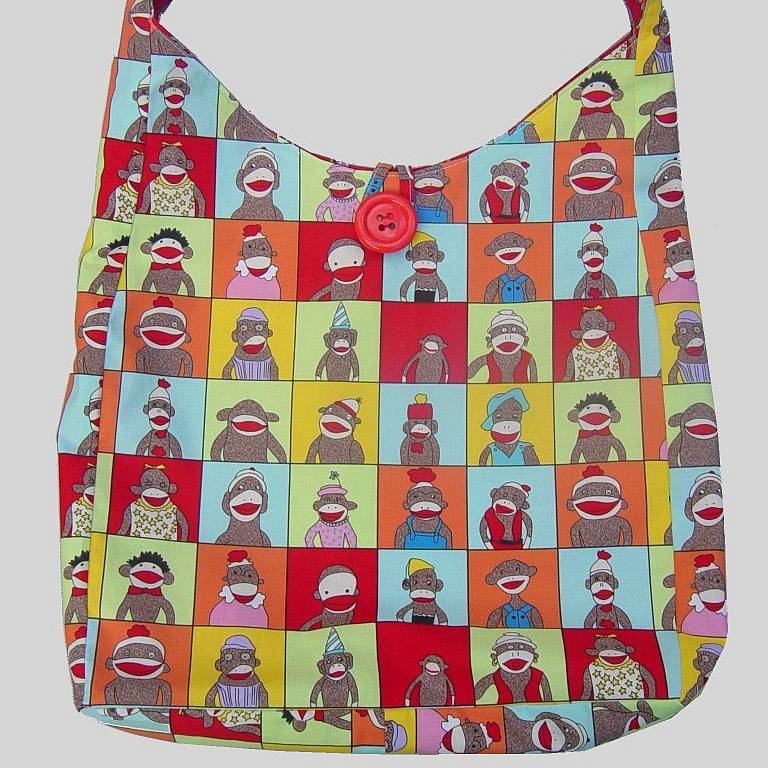 Sock Monkey Print Tote Bag By Auntie Mims