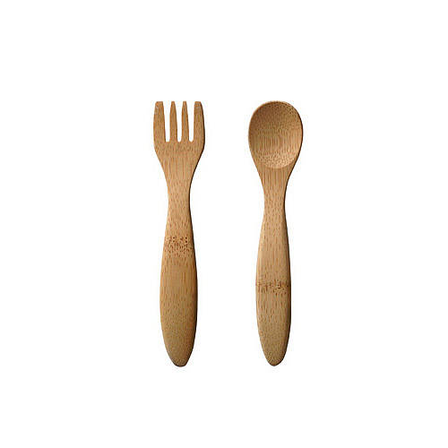 Bamboo Infant's Spoon And Fork Set Two Pairs By Green Tulip