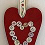 Vintage Button Heart, thumbnail 1 of 2