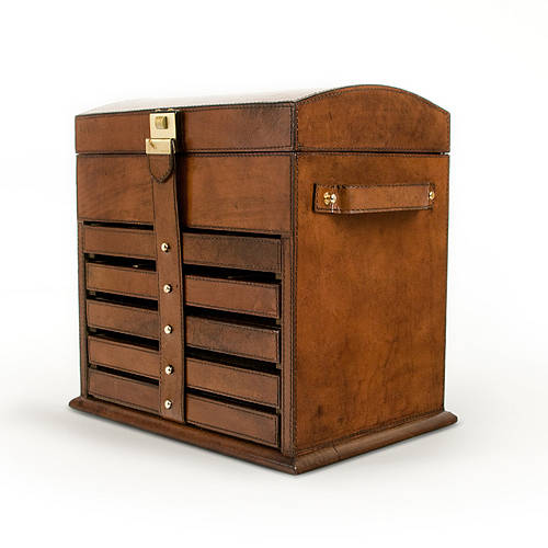 leather jewellery organiser by life of riley