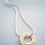 Silver Etched Necklace With Gold Detail, thumbnail 1 of 4