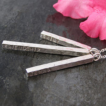 Personalised Silver Bar Necklace, 9 of 10
