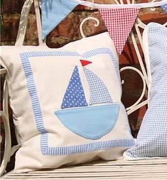 Nautical Boys Boat Cushion Can Be Personalised, 3 of 4