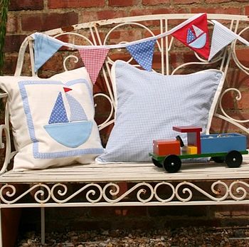 Nautical Boys Boat Cushion Can Be Personalised, 4 of 4