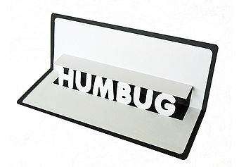 Personalised 'Humbug' Christmas Pop Up Card, 2 of 3