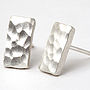 Contemporary Sterling Silver Rectangle Hammered Studs, thumbnail 1 of 2